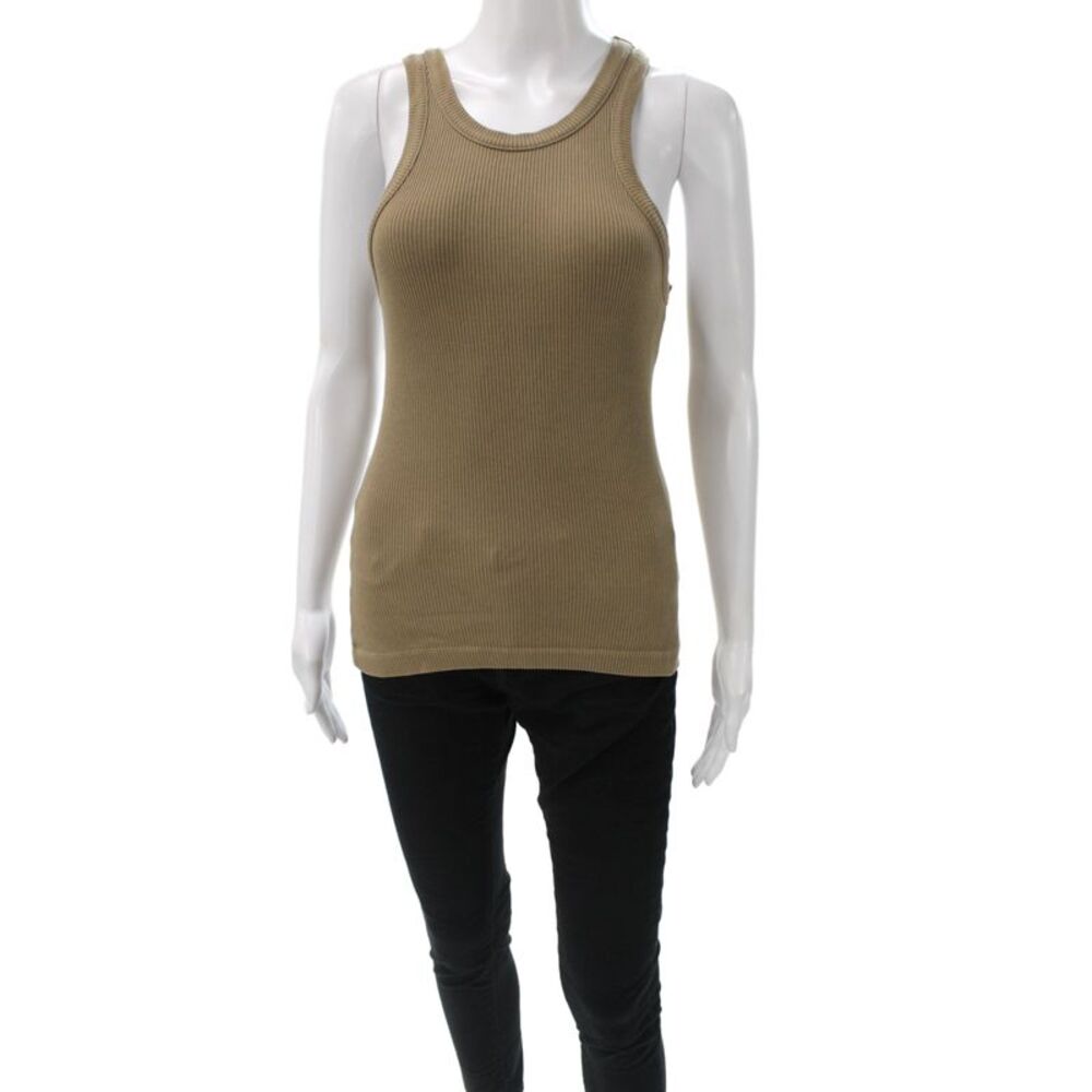Agolde Women Basic Scoop Neck Tank Brown Cotton Solid Size S